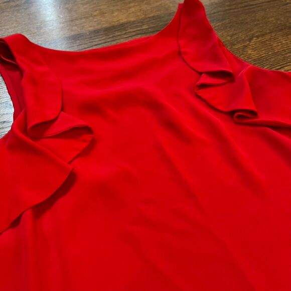Banana Republic Flutter Sleeve Top Blouse Ultra Red Small - Picture 2 of 7
